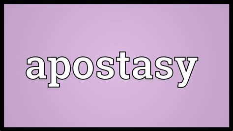 Apostasy Meaning - YouTube