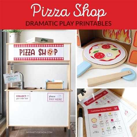 Pizza Shop Dramatic Play Printables, Kids Pizzeria Pretend Play, Pizza Making Role Play for ...