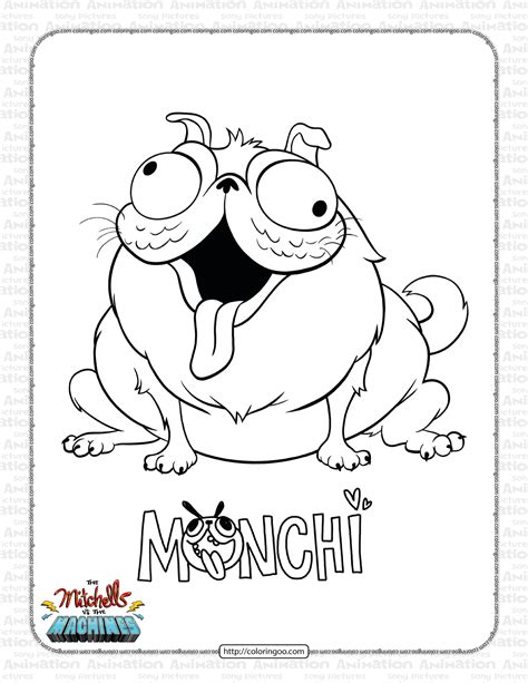 The Mitchells vs The Machines Monchi Coloring Page