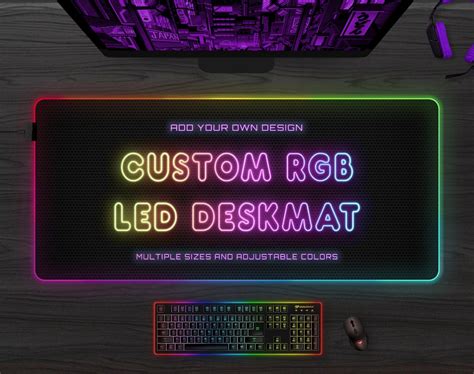 Custom LED Desk Mat, XL RGB Gaming Mousepad With Adjustable Lights ...