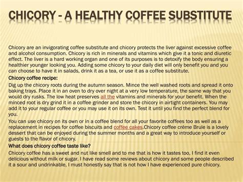 PPT - Chicory - A Healthy Coffee Substitute PowerPoint Presentation ...