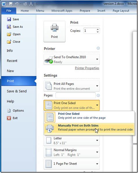 How To Take Print On Both Sides Of Paper [Word 2010]