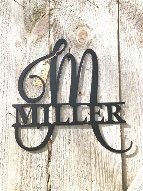 Monogram Family Name Metal Sign Custom Metal Family Name - Etsy ...