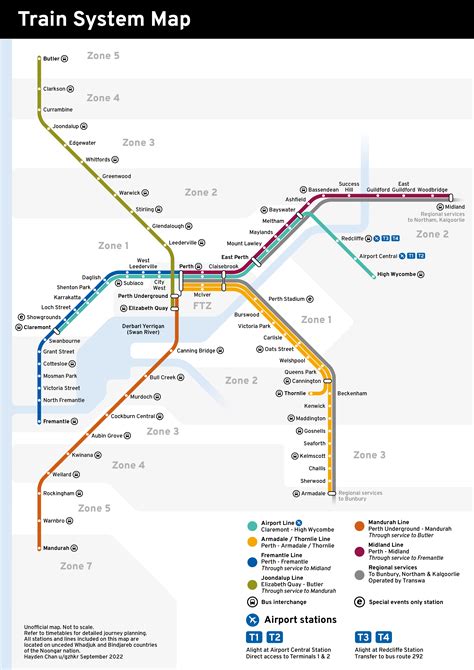 My own take of the Transperth rail map ahead of the Airport Line opening! : r/perth