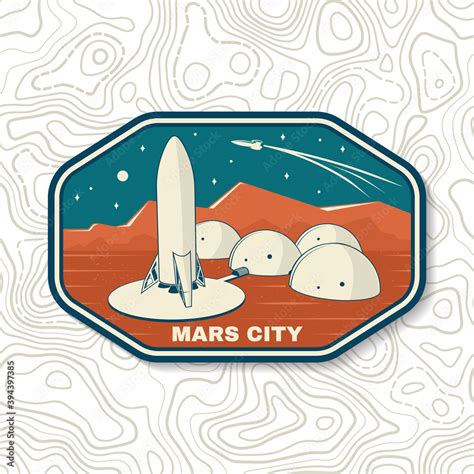 Mars city logo, badge, patch. Vector illustration Concept for shirt ...