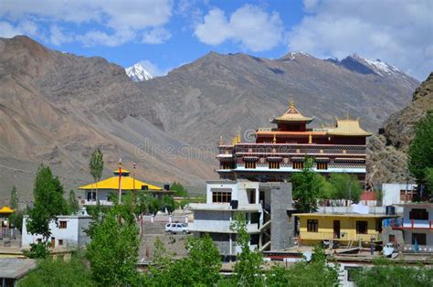 Sakya Monastery at Kaza stock photo. Image of blue, clouds - 57605450