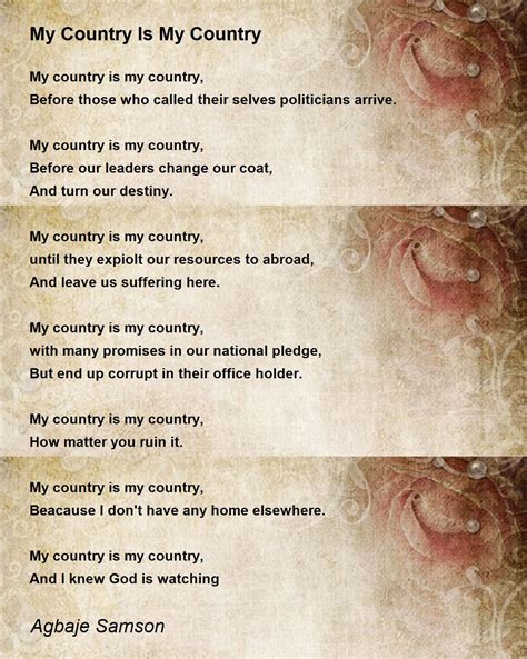 My Country Is My Country - My Country Is My Country Poem by Agbaje Samson