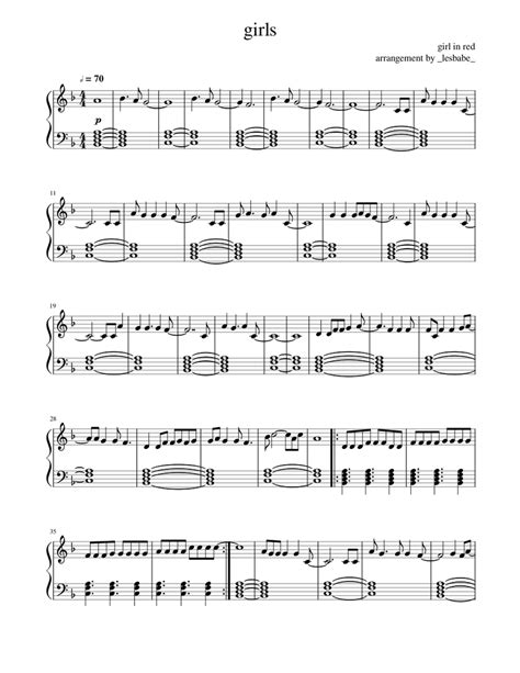 girl in red - girls Sheet music for Piano (Solo) Easy | Musescore.com