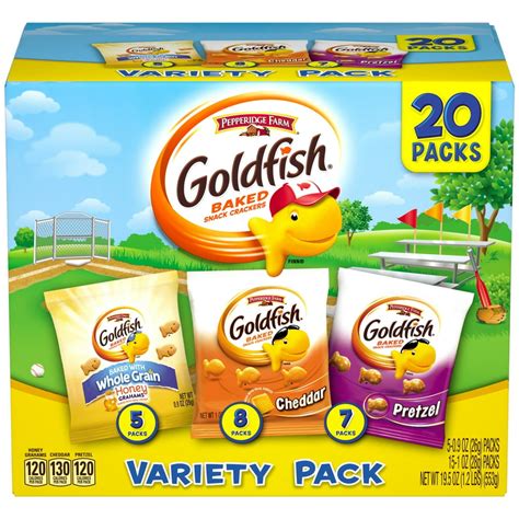 Pepperidge Farm Goldfish Sweet & Savory Crackers, 19.5 oz. Variety Pack Box, 20-count Snack ...