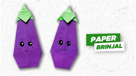 Origami eggplant | Paper Brinjal | Origami vegetables - YouTube