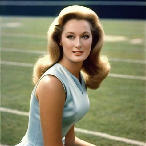 Young Meryl Streep in 1960s cheerleader performance,...