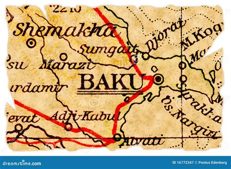 Baku old map stock image. Image of torn, vintage, caucasus - 16772347