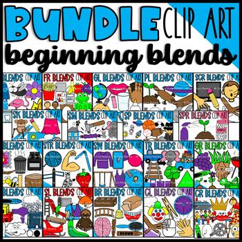 Beginning Blends Clip Art BUNDLE by Mr Fox | TPT