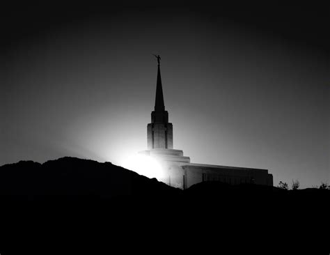 Oquirrh Mountain Utah Temple Black and White