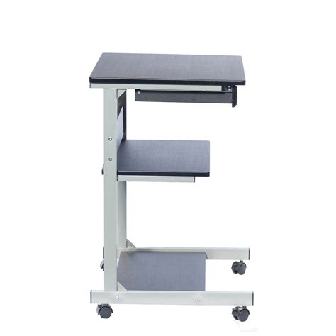 Sit-to-Stand Rolling Adjustable Height Laptop Cart With Storage ...