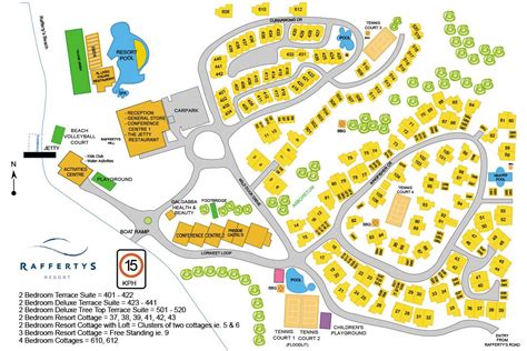 Raffertys Resort Map - Raffertys Resort