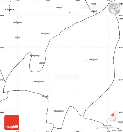 Blank Simple Map of Mokokchung