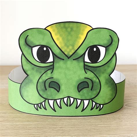 T-rex Paper Crown Printable Dinosaur Costume Craft | Made By Teachers