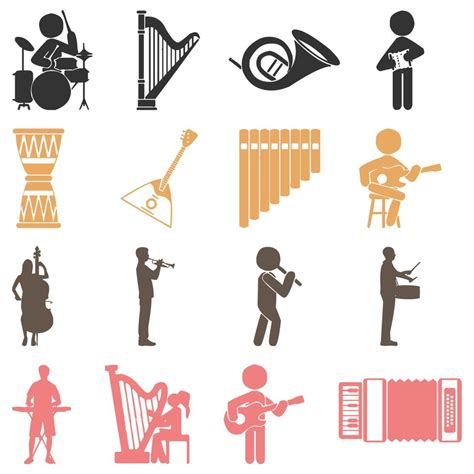 vector editable flat music icon set in black and white 23026204 Vector Art at Vecteezy