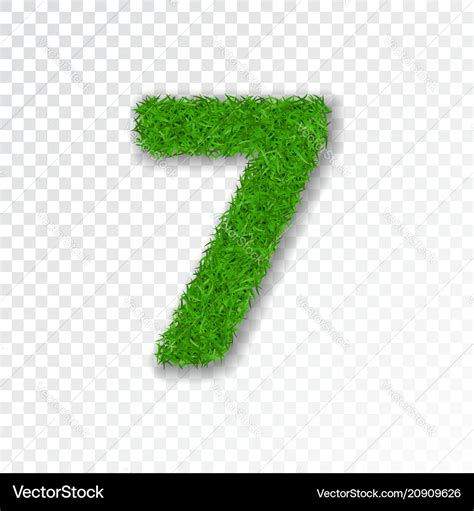 Grass number seven green number 7 isolated on Vector Image