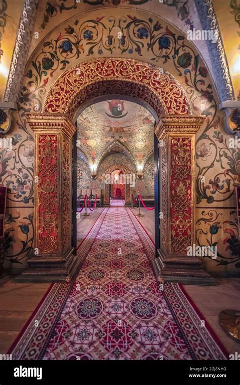 Russia, Moscow. Ornate room inside the Grand Kremlin Palace Stock Photo ...