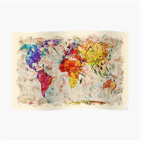 "Vintage World Map" Poster for Sale by Ethiyo | Redbubble