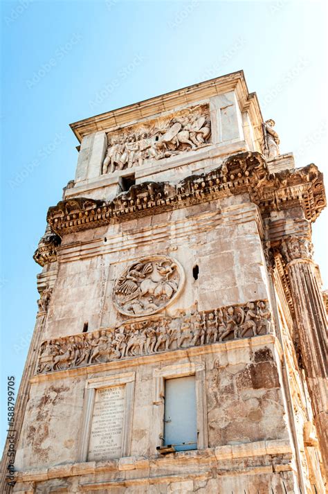 Arch of Constantine on the side. It is a triumphal arch in Rome ...