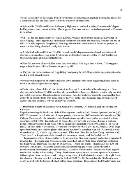 Evaluation of Insecticide Effects on Biology of Cherry Fruit Fly - Washington Tree Fruit ...