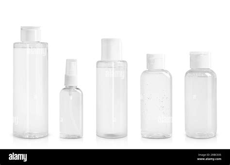 Set of cosmetic bottles with skin care products isolated on white Stock Photo - Alamy