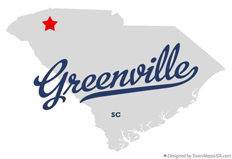 Map of Greenville, SC, South Carolina