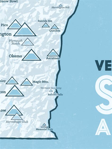 Vermont Ski Resorts Map 18x24 Poster | Etsy