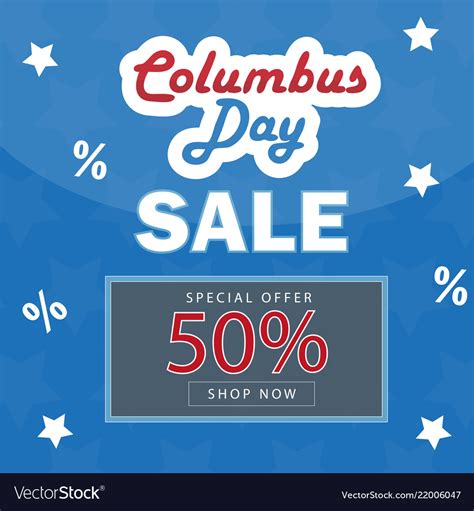 Columbus day sale promotion advertising poster Vector Image