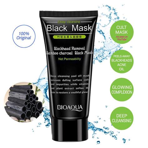 BIOAQUA Black Mask Activated Carbon Charcoal Blackhead Removal Carbon Charcoal Blackhead Removal ...