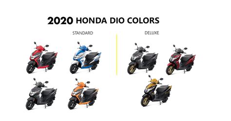 2020 Honda Dio Colors: Red, Blue, Yellow, Orange, Grey, Black - GaadiKey