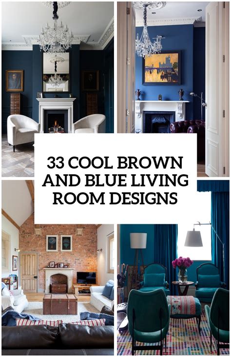 26 Cool Brown And Blue Living Room Designs - DigsDigs