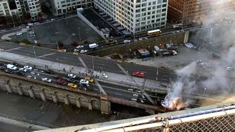 One dead and six hurt as Brooklyn Bridge crash causes huge fireball ...