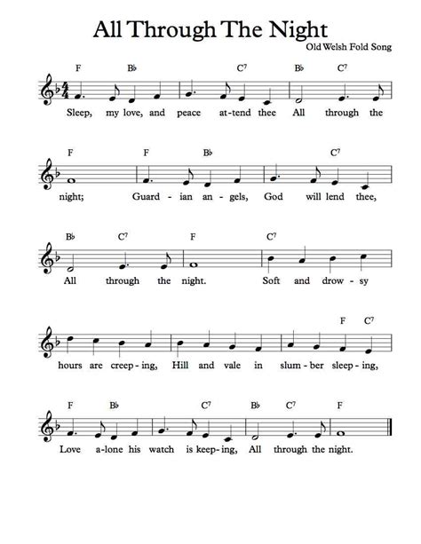 Free Lead Sheet – All Through The Night – Michael Kravchuk