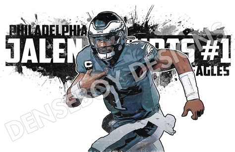 Jalen Hurts Philadelphia Eagles Poster Wall Art Printable - Etsy UK