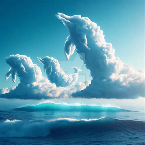 dolphins clouds by FutureRender on DeviantArt