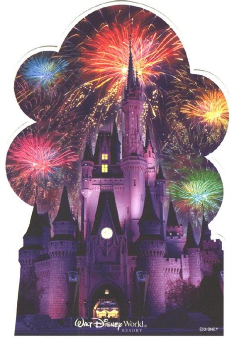 My Favorite Disney Postcards: Cinderella's Castle with Fireworks