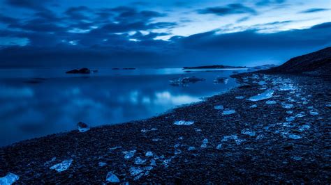 Cloudy Blue Sky Above Calm Body Of Water With Reflection HD Nature ...