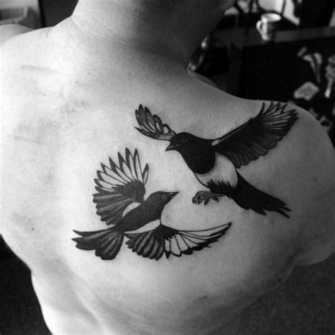 50 Magpie Tattoo Designs For Men - Bird Ink Ideas | Magpie tattoo ...