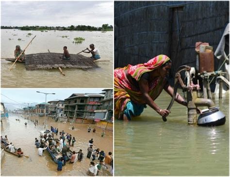 Assam again gets groped in the shackles of floods; 5 districts gets submerged affecting around ...