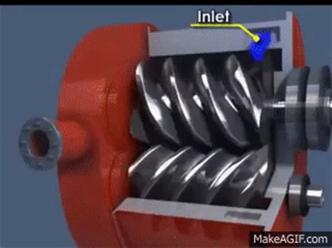 Rotary screw compressor - Compressed air on Make A Gif