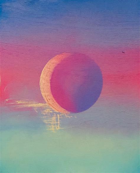 Waning Cresent Moon painting Moon Painting, Acrylic Painting, Cresent Moon, Neon Moon, Art Hoe ...