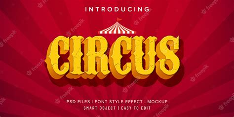 Premium PSD | Circus vintage font style effect mockup