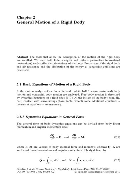 General Motion of Rigid Body | PDF | Collision | Euclidean Vector