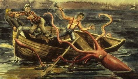 There are tales of giant squids and octopuses attacking ships going back probably to the first ...