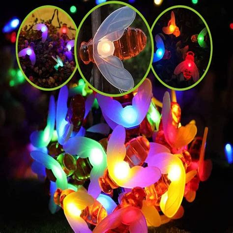 Solar Powered Colorful Bee String Light 50 LED - CyprusEmall.com.cy