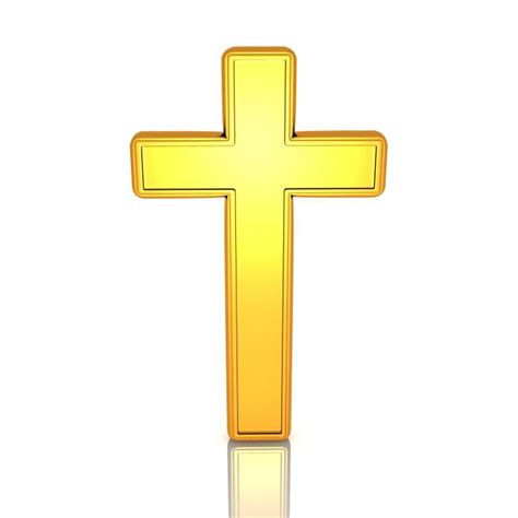 Vertical Golden Cross Symbol For Christianity Stock Photo | PowerPoint ...